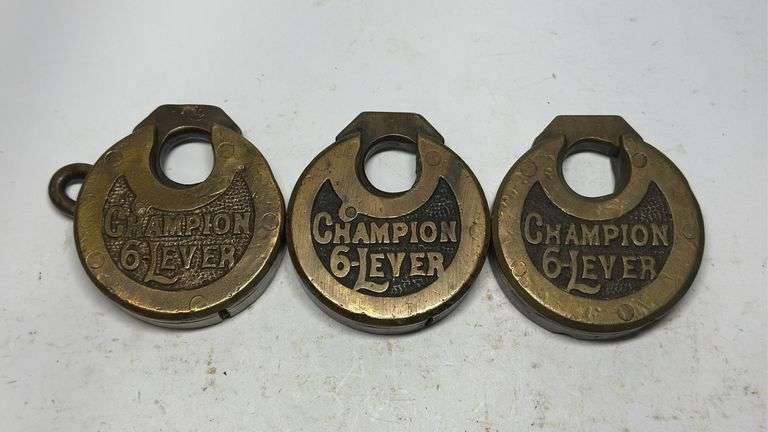 Lot of 3 Champion 6-Lever Safe Lock Covers image