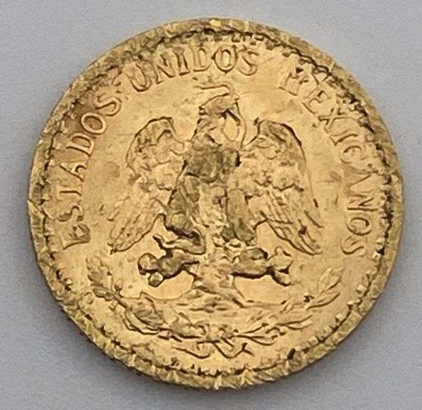 1945-M Estados Unidos Mexicanos 2 Pesos Gold Coin image