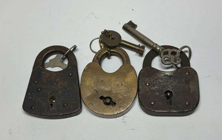 Collection of Three Padlocks with Keys image