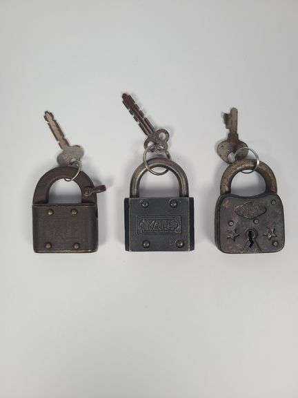 Collection of Three Old Padlocks, Two with Yale Markings image
