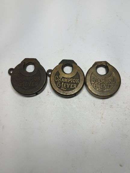 Champion & Diamond 6-Lever Padlocks - Lot of 3 image