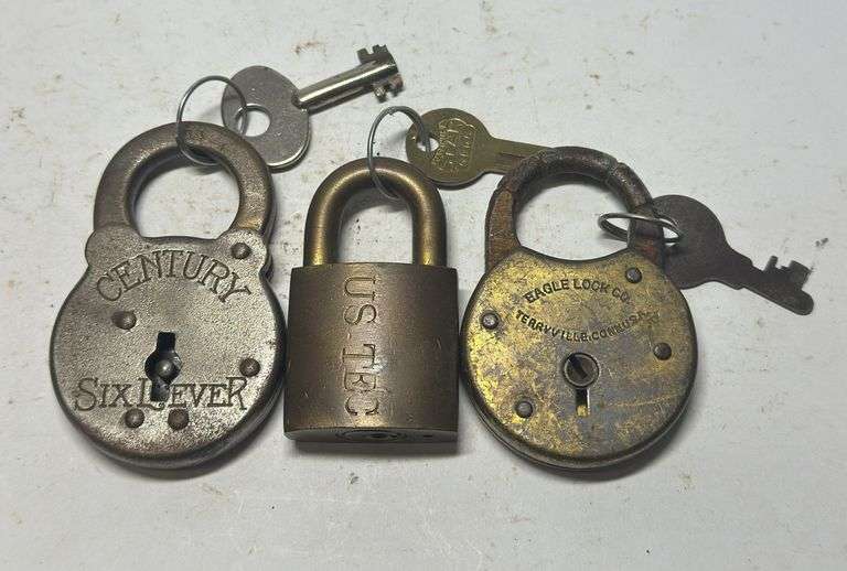 Group of Padlocks: Century, US Tec, and Eagle Lock Co. image
