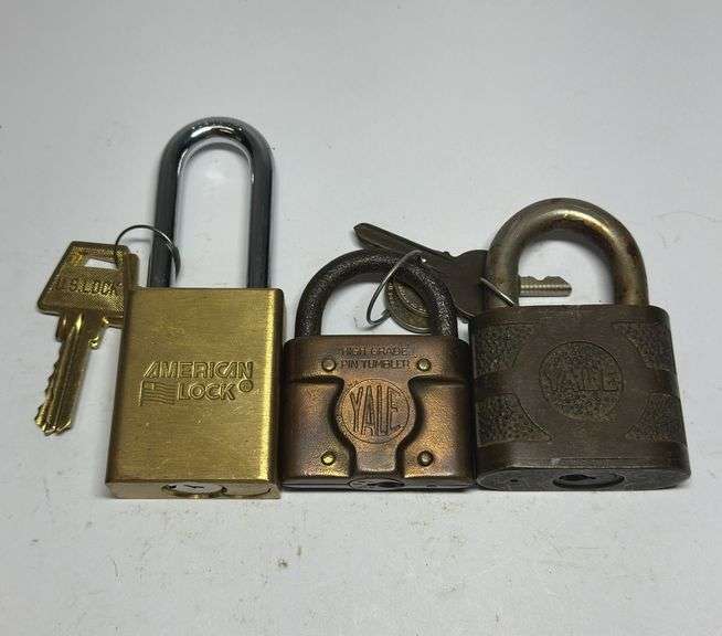 Lot of Three Padlocks - American Lock and Yale image