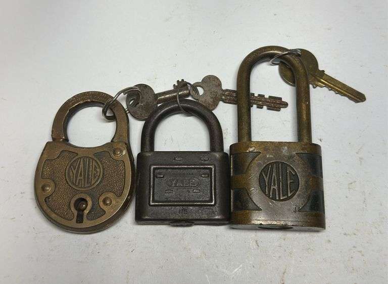 Collection of Three Yale Padlocks with Keys image