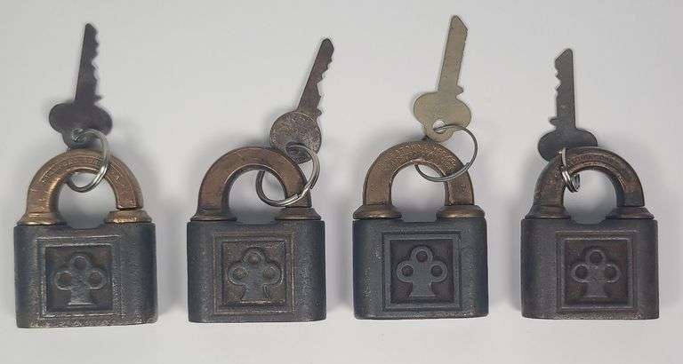 Group of Four Yale Padlocks with Keys image
