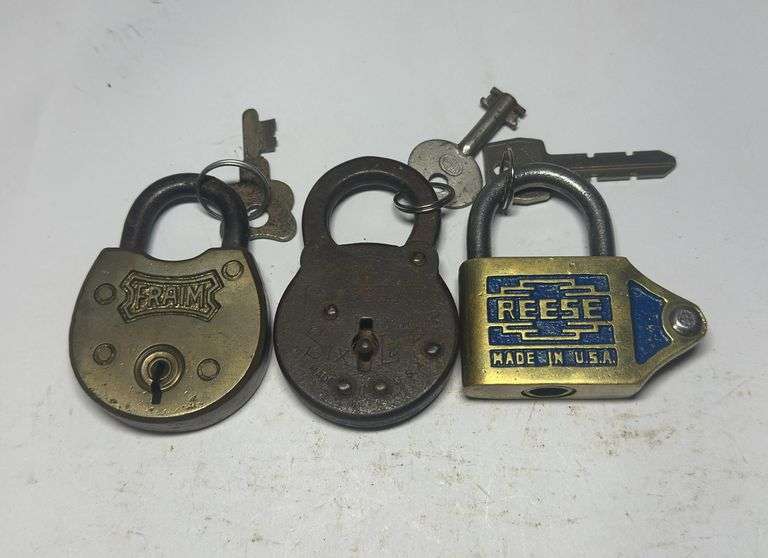 Collection of Three Padlocks: Fram, Unbranded, and Reese image