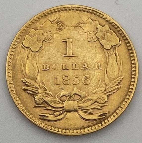 1856 (Slant 5) Indian Princess Head $1 Gold Coin