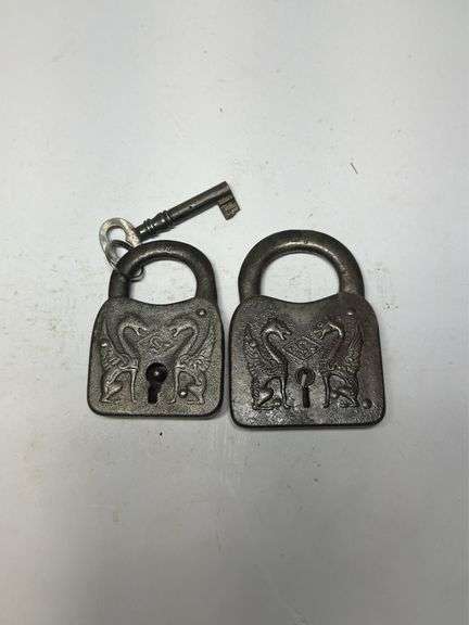 Pair of Ornate Padlocks with Key image