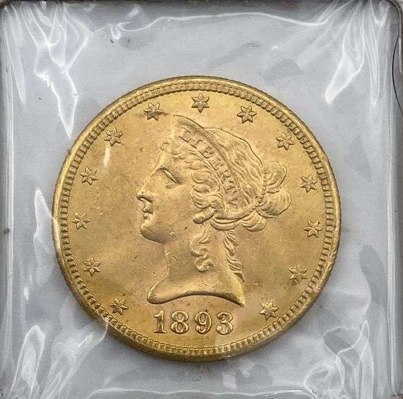 1893-S Liberty Head $10 Gold Coin AU
