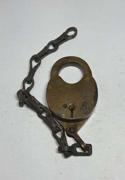 Decorative Brass Padlock with Chain image