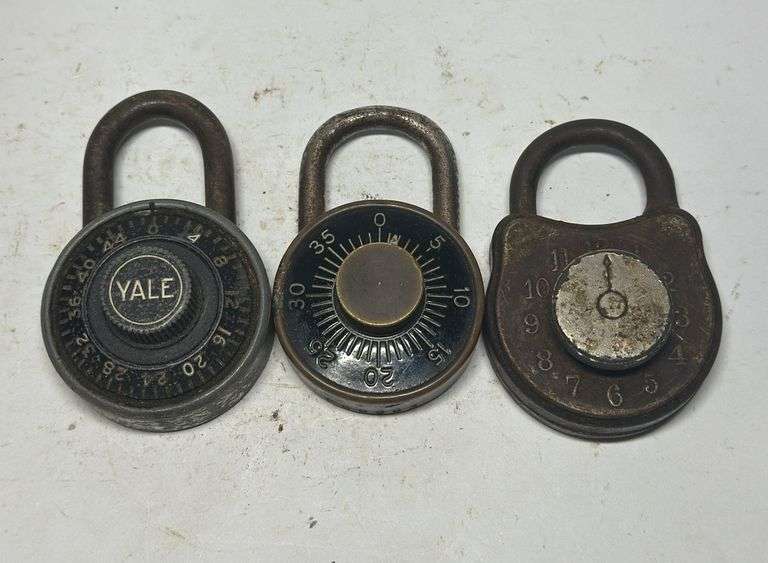 Group of Three Combination Padlocks - Yale and Dudley image