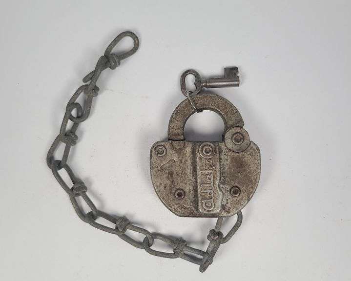 Adlake Railroad Padlock with Chain and Key image