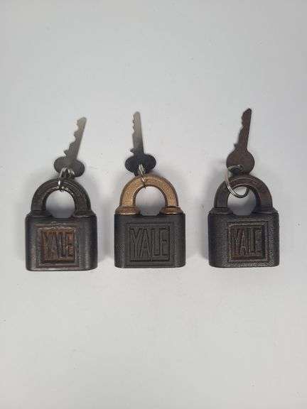 Lot of Three Yale Padlocks with Keys image