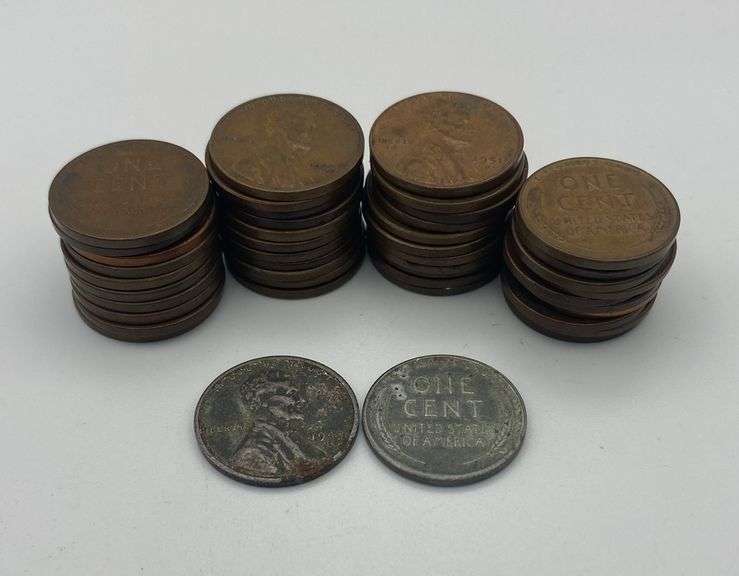 Lot of 42 Wheat Pennies