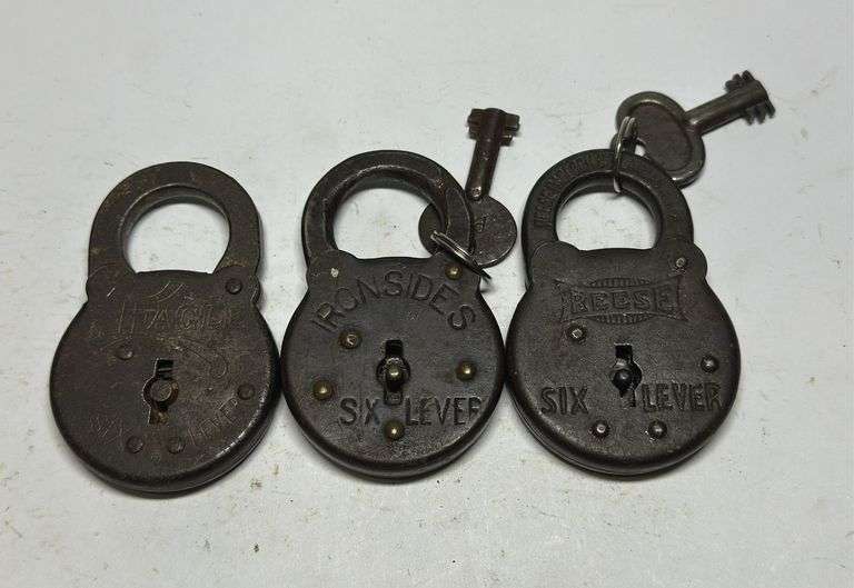 Lot of Three Padlocks, HACI, Ironsides, and Reese image