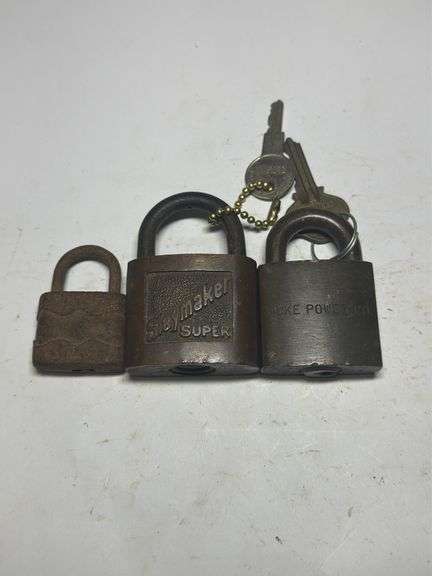 Lot of 3 Padlocks, including Slaymaker and Duke Power Co. image