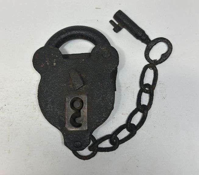 Iron Padlock with Key and Chain image