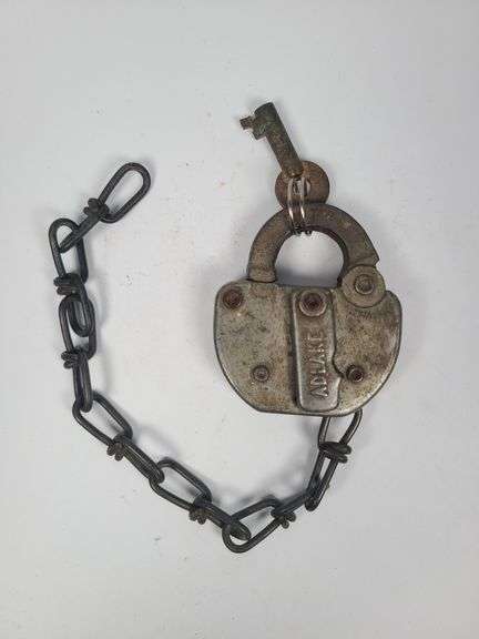 Adlake Railroad Lock with Key and Chain image