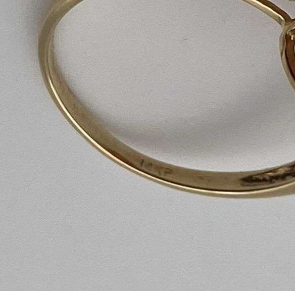14K Diamond and Coral Ring