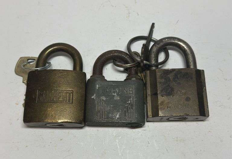 Sargent, Simmons, and Ilco Padlocks - Lot of 3 image