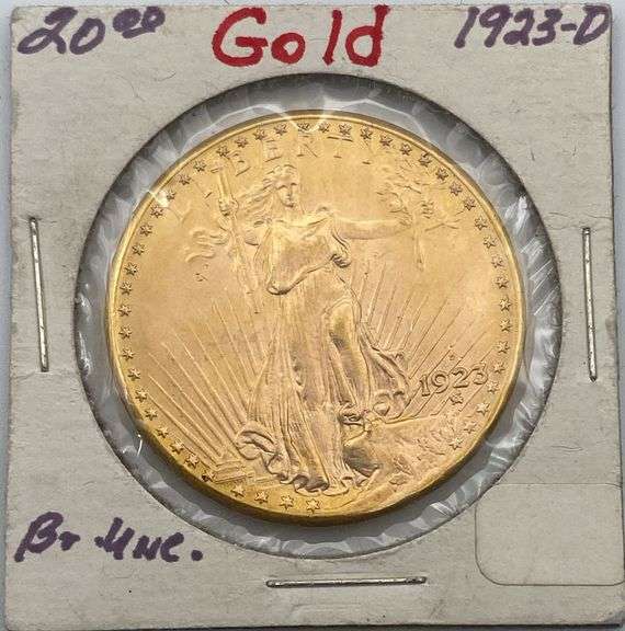 1923-D St Gauden $20 Gold Coin BU image