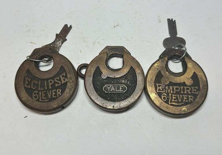Collection of Eclipse, Yale, and Empire 6 Lever Padlocks image