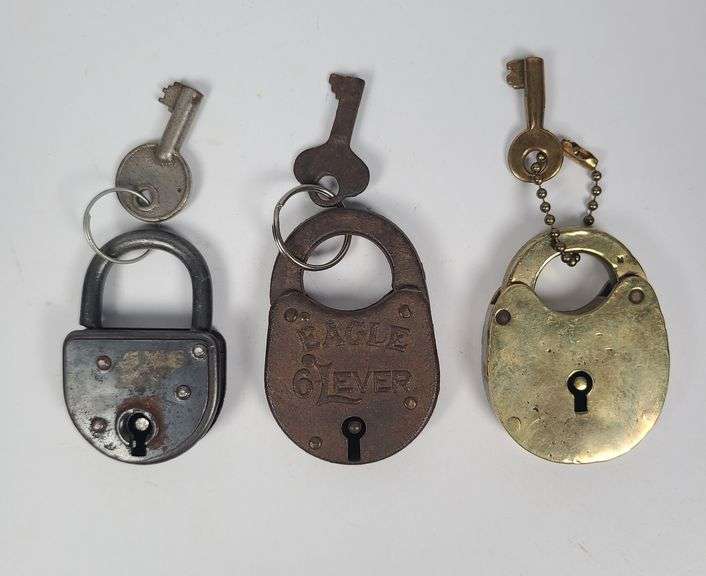 Group of Three Padlocks with Keys image