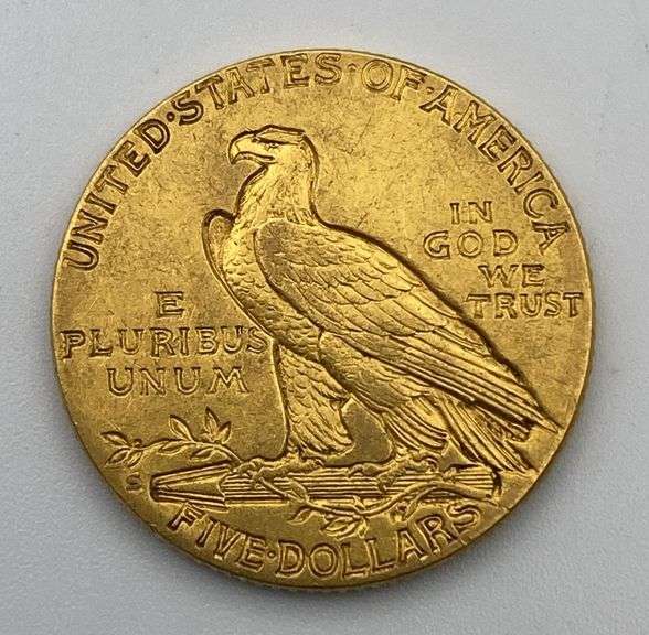 1908-S Indian Head $5 Gold Coin