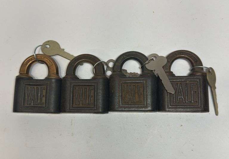Group of Four Yale Padlocks with Keys image