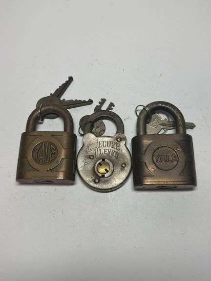 Three Padlocks Including Yale and Secure Lever image