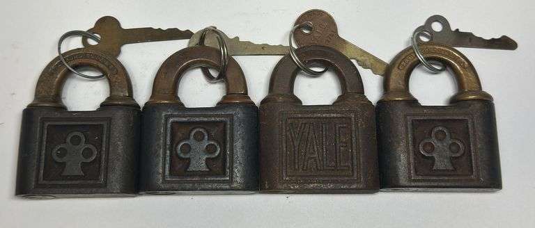 Group of Four Yale Padlocks with Keys image