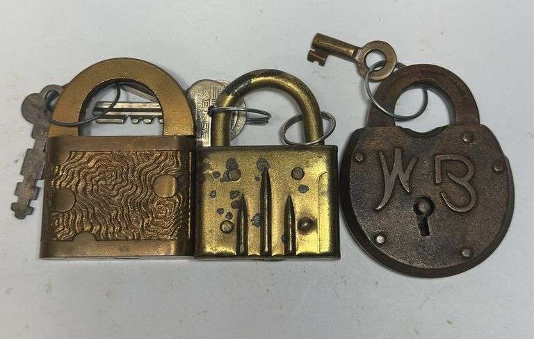 Collection of Three Padlocks with Keys image