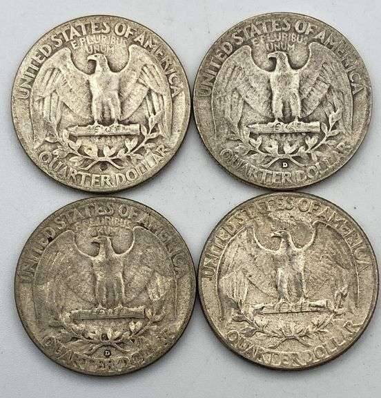 Lot of 4 90% Silver Quarters