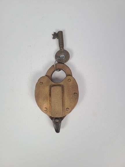 Vintage Heart-Shaped Padlock with Key image
