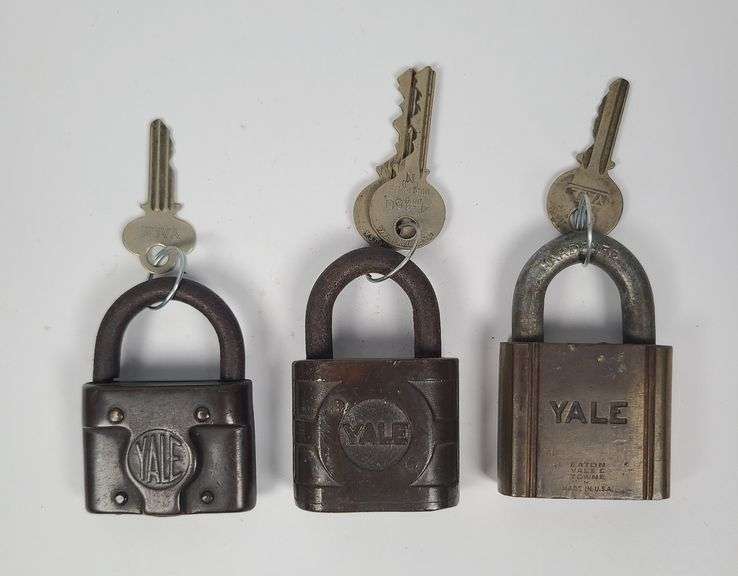 Collection of Three Yale Padlocks with Keys image