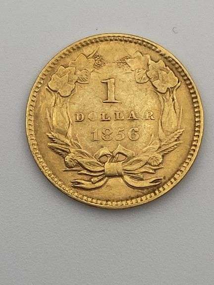 1856 (Slant 5) Indian Princess Head $1 Gold Coin
