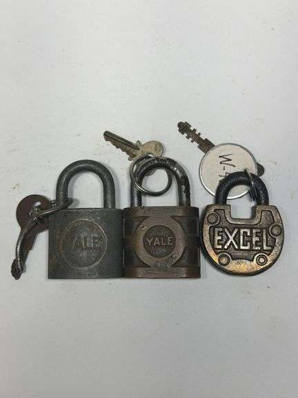 Set of Three Padlocks: Two Yale and One Excel image