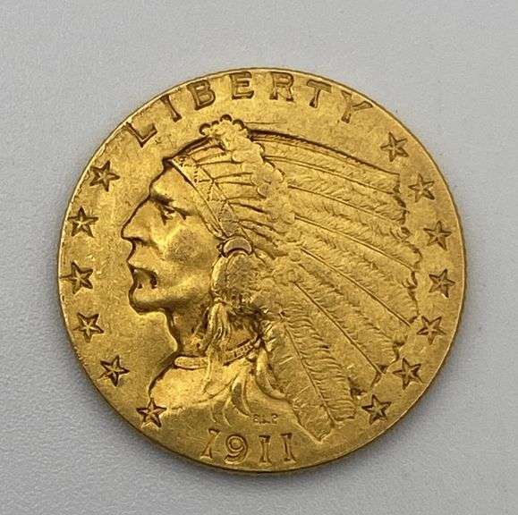 1911 Indian Head $2.5 Gold Coin