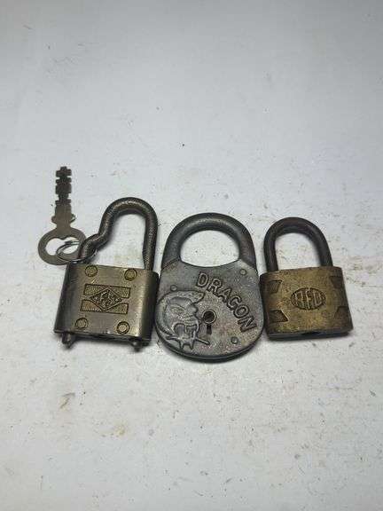 Collection of Three Assorted Padlocks - APS, Dragon, and RFD image