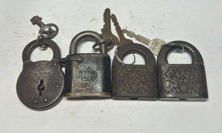 Group of Four Padlocks with Keys image