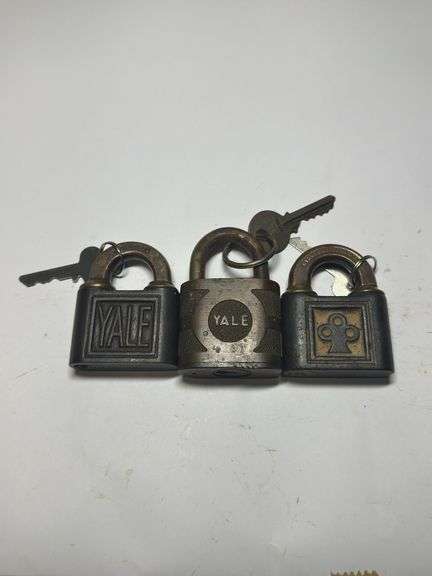 Three Collectible Yale Padlocks with Keys image