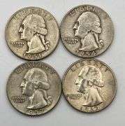 Lot of 4 90% Silver Quarters