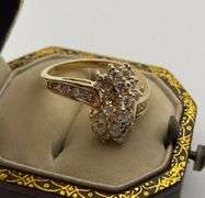 14K Diamond Cluster Ring