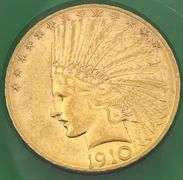 1910-D Indian Head $10 Gold Coin