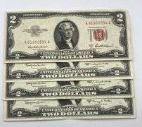 Lot of 4 $2 Bills