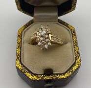 14K Diamond Cluster Ring