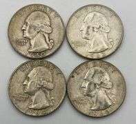 Lot of 4 90% Silver Quarters