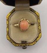 14K Diamond and Coral Ring
