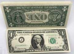 23 Sequential $1 Bills & 2 Sequential Star Notes as a Notepad