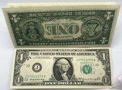 25 Sequential $1 Bills as a Notepad